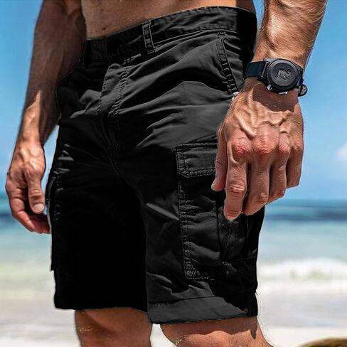 Men's Cargo Shorts Summer Casual Work Shorts Breathable Lightweight Outdoor Hiking Camping Short Pants in Kuwait