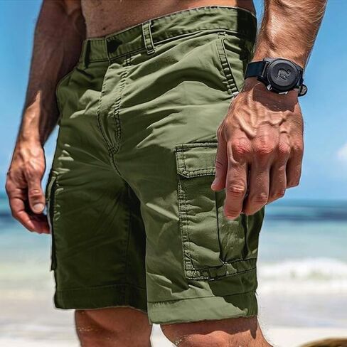 Men's Cargo Shorts Summer Casual Work Shorts Breathable Lightweight Outdoor Hiking Camping Short Pants in Kuwait