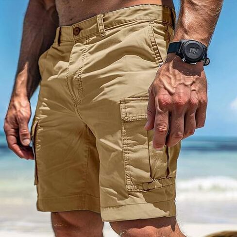 Men's Cargo Shorts Summer Casual Work Shorts Breathable Lightweight Outdoor Hiking Camping Short Pants in Kuwait