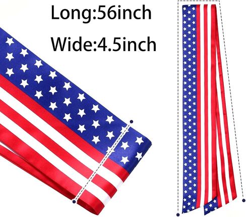 Yuubin 2 Pcs 4th of July Wreath Sash Patriotic Wreaths for Front Door Embroidery Monogram Garland Red Blue Patriotic Ribbon Accessories Yard Doorway Outdoor Indoor Party Wall Decorations in Saudi Arabia