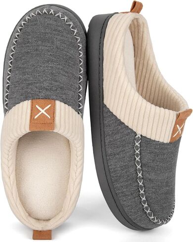 LongBay Womens Slippers Slip on Memory Foam Soft House Shoes with Brushed Jersey Upper Anti-Slip Sole for Indoor Outdoor in Kuwait