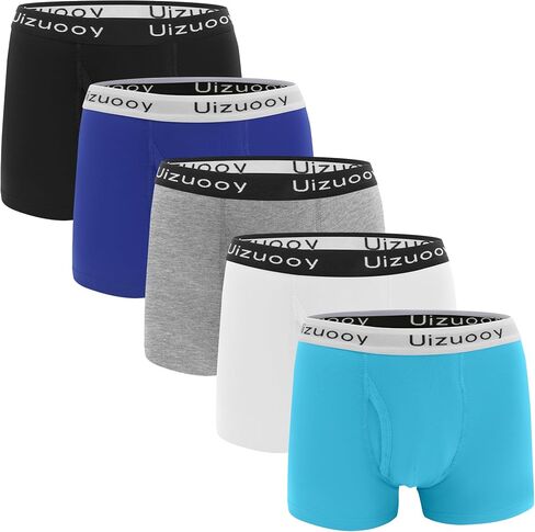 Uizuooy Boys Cotton Underwear Soft Breathable 8-16Years Old Tagless Boxer Briefs 5 Pack in Kuwait