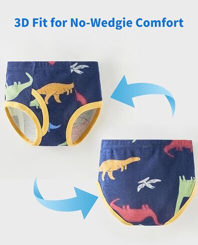 Little Boys Briefs, 100% Cotton Underwear for Toddlers, Dinosaur Truck Car Prints, in Kuwait