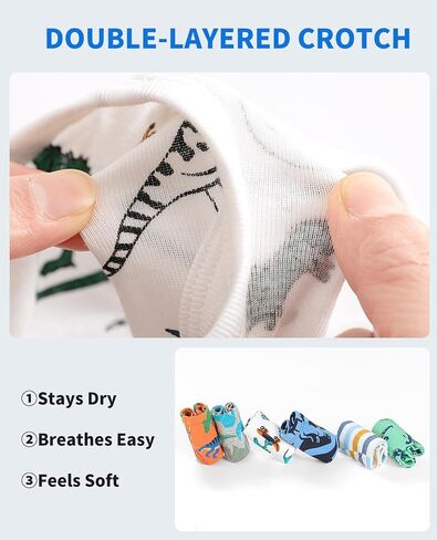 Little Boys Briefs, 100% Cotton Underwear for Toddlers, Dinosaur Truck Car Prints, in Kuwait