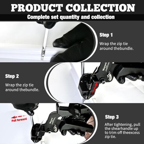 Cable Tie Gun Kit, Specialized Tool For Tightening And Cutting Stainless Steel Cable Ties, Comes With 200 Pieces Of Uv-Resistant Heavy-Duty Metal zip Ties And Industrial Scissors. in Kuwait