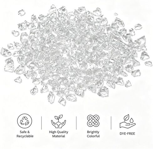 Crushed Glass for Resin Art, Decorative Shattered Glass for Crafts, Resin Fillers, Vase Fillers, Sparkling Glass Pieces for Home Decor, 3-6mm, 1.5LB (Clear) in Kuwait
