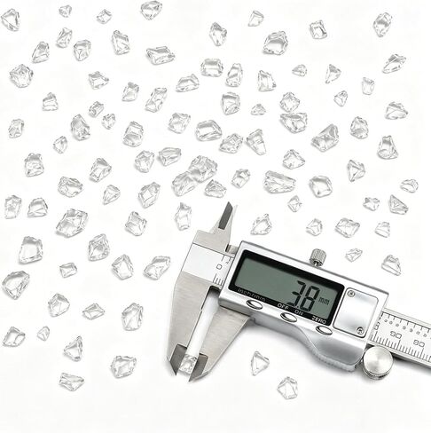 Crushed Glass for Resin Art, Decorative Shattered Glass for Crafts, Resin Fillers, Vase Fillers, Sparkling Glass Pieces for Home Decor, 3-6mm, 1.5LB (Clear) in Kuwait