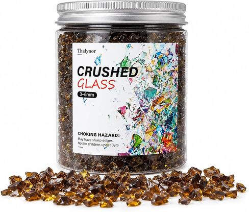 Crushed Glass for Resin Art, Decorative Shattered Glass for Crafts, Resin Fillers, Vase Fillers, Sparkling Glass Pieces for Home Decor, 3-6mm, 1.5LB (Clear) in Kuwait