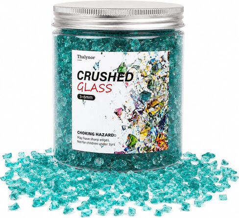Crushed Glass for Resin Art, Decorative Shattered Glass for Crafts, Resin Fillers, Vase Fillers, Sparkling Glass Pieces for Home Decor, 3-6mm, 1.5LB (Clear) in Kuwait