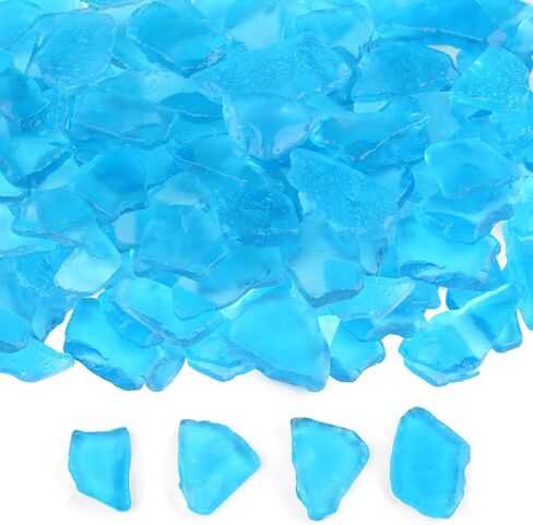 YATOJUZI 13oz Sea Glass for Crafts Frosted Seaglass Pieces Vase Filler and Aquarium Ornament DIY Craft Supplies for Art Beach Weddings and Home Decor (Ocean Blue Green White) in Kuwait