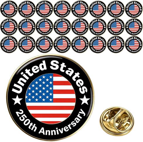 25/50/100/200 pieces United States 250th Anniversary Lapel Pins USA 250 years Patriotic Brooch Pin For Independence Day on July 4th Backpack Hat Bag Jacket Coat Souvenir Gifts Badge Bulk in Saudi Arabia