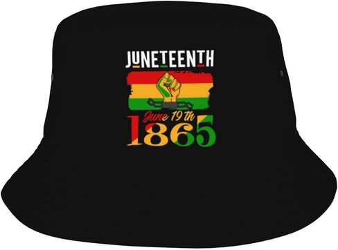 Happy Juneteenth Day Freedom 1865 Bucket Hat Fashion Fisherman Hat Unisex Sun Hats for Summer in Saudi Arabia