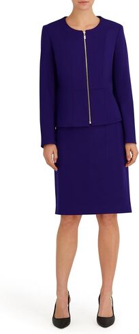 Le Suit Women's Knit Zip-Front Peplum Jacket & Pencil Skirt, 2pc Set in Kuwait