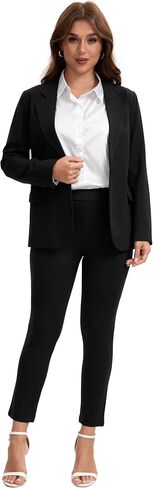 Women's Suit 2 Piece Set Slim Fit Professional Outfits Suits Long Sleeve Blazer Pants Suit Business Work Office in Saudi Arabia