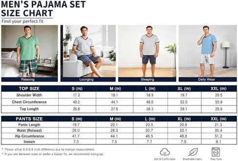 Men's Short Sleeve Pajama Set with Henley Neckline Soft Lounge Sleepwear Casual T-Shirt and Shorts Homewear for Summer in Kuwait