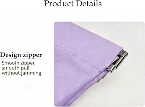 Lavender Makeup Pouch with Pockets for Purse Organization, Soft Leather Small Clasp Cosmetic Bag, Pastel Purple Cloud Coin Purse in Kuwait