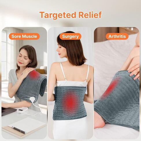 Heating Pad for Back & Period Cramps, Christmas Birthday Gifts for Women, Men, Mom, Dad, Portable Electric Heating Pad for Neck and Shoulders and Back, Mothers Father Day Gifts, Mom Birthday Gifts in Saudi Arabia