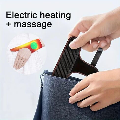 Heated Wrist & Thumb Wrap with Vibration Massage, Portable Heating Pad for Hand Pain, Arthritis & Carpal Tunnel Discomfort, 3 Heating & Massage Modes with Auto Shut Off in Kuwait