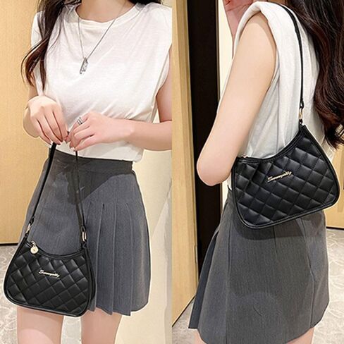 Underarm Bags Women Messenger Bag PU Casual Small (Black) in Kuwait