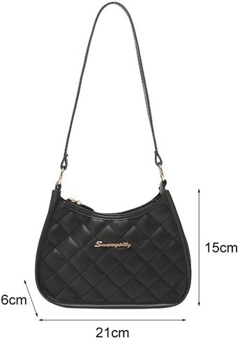 Underarm Bags Women Messenger Bag PU Casual Small (Black) in Kuwait