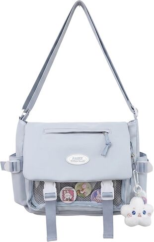 Ita Bag Crossbody Messenger with Insert,Pin Display Bag for College Cosplay in Saudi Arabia