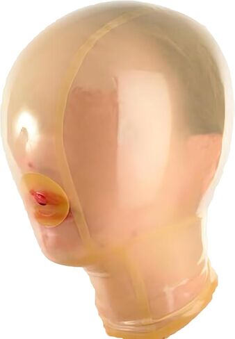 Latex Hood with Breath Control Hole for Play Suffocating Rubber Mask Back Zipper Cosplay Halloween in Saudi Arabia