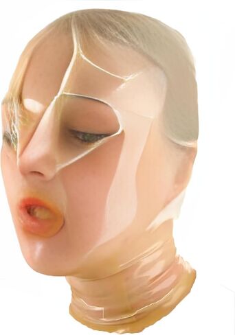 Latex Hood with Breath Control Hole for Play Suffocating Rubber Mask Back Zipper Cosplay Halloween in Saudi Arabia