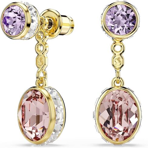 Swarovski Chroma drop earrings, Mixed cuts, Multicolored, Gold-tone plated in Saudi Arabia