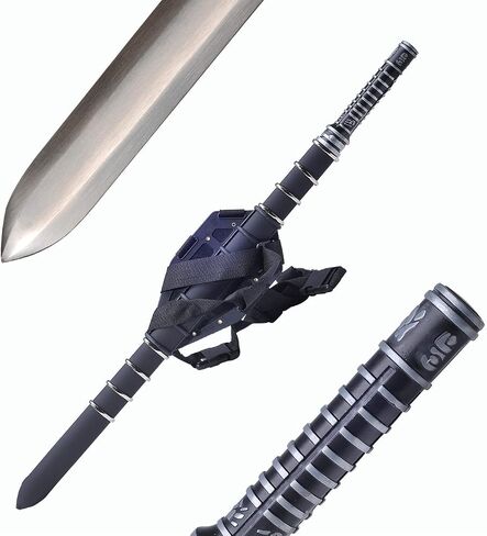 Sauvagine-Blade Style Full Tang Sword with Back Sheath – Stainless Steel Cosplay Prop for Movie Fans, Adjustable Shoulder Harness for Halloween Costume in Saudi Arabia