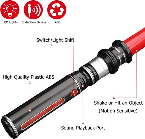 Light Sabers, Light Saber for Kids 3 Packs 3 Colors LED Expandable Dual Light Swords Set with Sound (Motion Sensitive), Gifts for Christmas, Galaxy War Fighters in Saudi Arabia