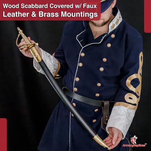 Armory Replicas™ 1776 Battle of Bunker Hill Sword – 36-Inch EN45 Steel Blade with Brass Hilt, Historical Replica in Kuwait