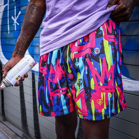 Baseball Lifestyle 101 Graffiti Crown Youth Shorts, Youth Sizes S-XL in Kuwait