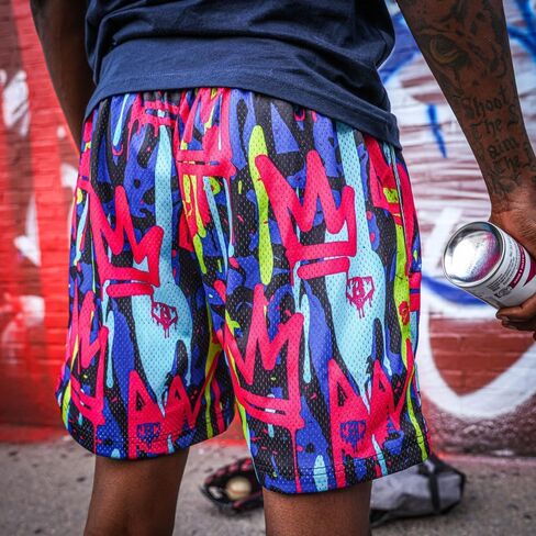 Baseball Lifestyle 101 Graffiti Crown Youth Shorts, Youth Sizes S-XL in Kuwait