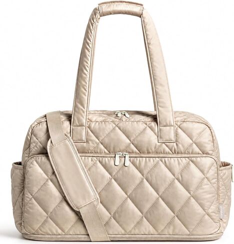 TOPEAST Duffel Bag for Women Travel, Expandable Quilted Weekender Overnight Duffle Bag with Adjustable Strap, Lightweight 33L Personal Item Bag Hospital Bags for Labor and Delivery, Black in Saudi Arabia