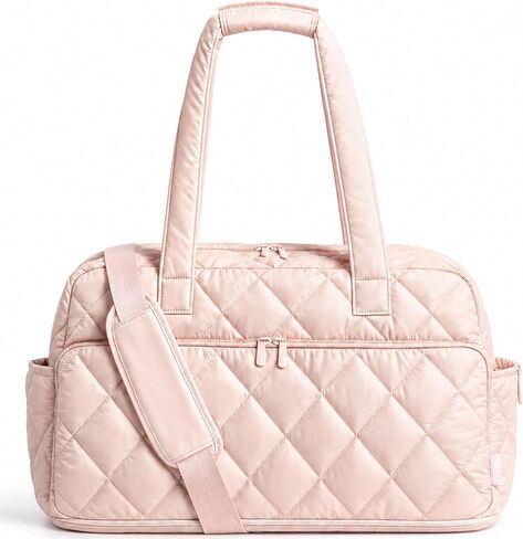 TOPEAST Duffel Bag for Women Travel, Expandable Quilted Weekender Overnight Duffle Bag with Adjustable Strap, Lightweight 33L Personal Item Bag Hospital Bags for Labor and Delivery, Black in Saudi Arabia
