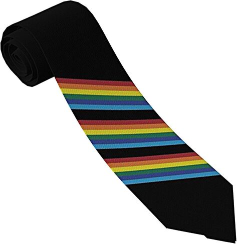 Pride Ties for Men Polyester Rainbow Necktie Holiday Party Decor in Saudi Arabia