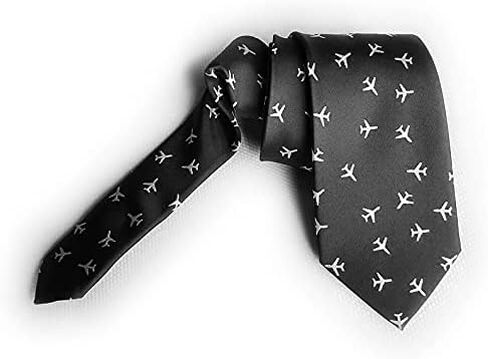 Men's Airplane Necktie in Black - Pilot necktie - Pilot Gift for Men in Kuwait