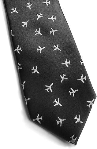 Men's Airplane Necktie in Black - Pilot necktie - Pilot Gift for Men in Kuwait