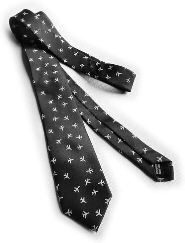 Men's Airplane Necktie in Black - Pilot necktie - Pilot Gift for Men in Kuwait