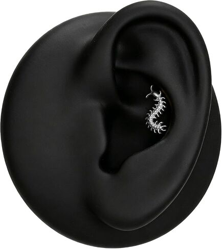 ASTM F136 Titanium Centipede Flat Back Earrings 16G 8mm for Tragus Helix Conch in Saudi Arabia