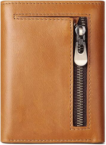 Men's wallet, a genuine leather three-sided folding wallet with RFID protection function in Kuwait