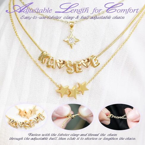 NEOVISTA Layered Necklaces For KATSEYE Merch - 18K Gold-Plated Charms Stackable Gold Necklace for Concert & Everyday Outfit, Adjustable Necklace Jewelry Fan Gift for Women in Saudi Arabia
