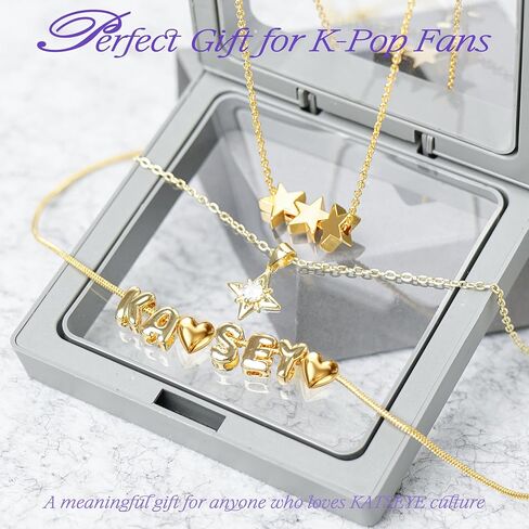 NEOVISTA Layered Necklaces For KATSEYE Merch - 18K Gold-Plated Charms Stackable Gold Necklace for Concert & Everyday Outfit, Adjustable Necklace Jewelry Fan Gift for Women in Saudi Arabia