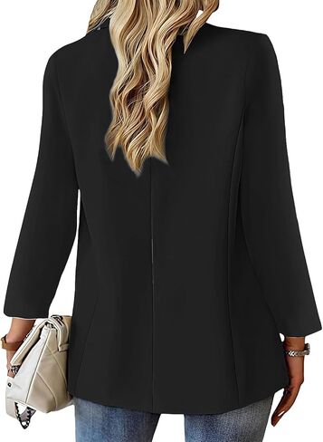 Blazers for Women with Pockets Long Sleeve Office Spring Jackets Single Button Blazer Dressy Business Casual Work Suit Coats in Kuwait