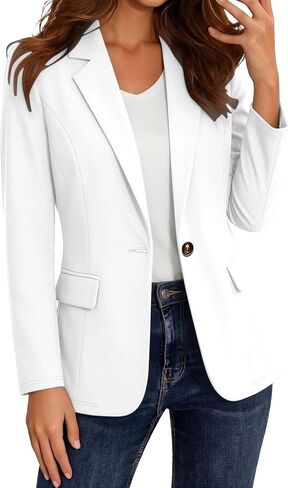 Blazers for Women Lightweight Relaxed Fit Suit Jacket Business Casual Long Sleeve Lapel Open Front Office Work Blazer in Kuwait
