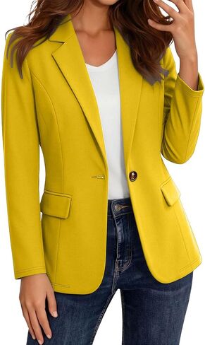 Blazers for Women Lightweight Relaxed Fit Suit Jacket Business Casual Long Sleeve Lapel Open Front Office Work Blazer in Kuwait