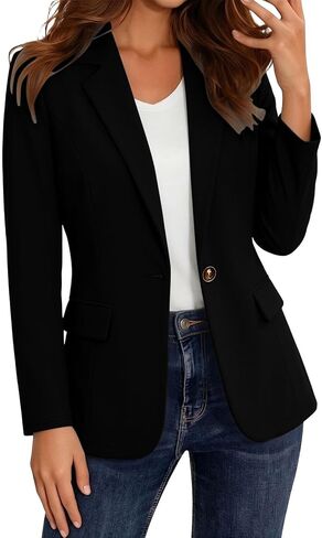 Blazers for Women Lightweight Relaxed Fit Suit Jacket Business Casual Long Sleeve Lapel Open Front Office Work Blazer in Kuwait