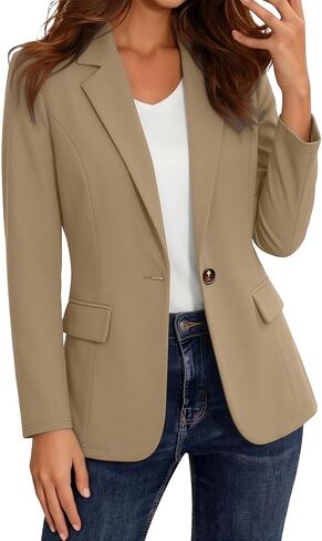 Blazers for Women Lightweight Relaxed Fit Suit Jacket Business Casual Long Sleeve Lapel Open Front Office Work Blazer in Kuwait