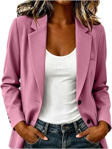 Blazers for Women Business Casual Long Sleeve Lapel Open Front Suit Jacket Work Blazer with Pockets in Saudi Arabia