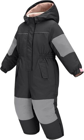 Unisex Kids Snow Suit Girls Boys Hooded Waterproof Insulated One Piece Ski Suit Warm Windproof Winter Outdoor Overalls in Kuwait